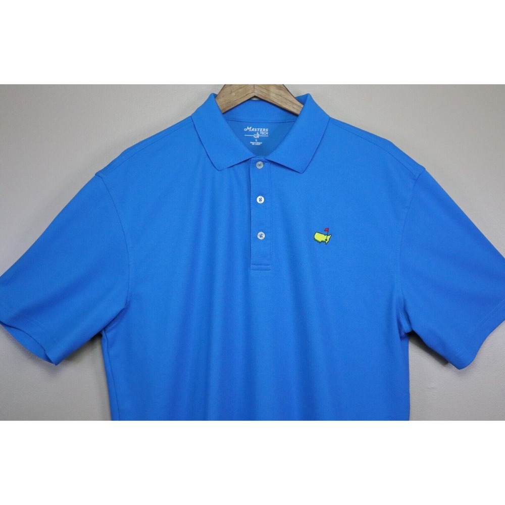 Masters Tech Adult Large Blue Polo Golf Performance Outdoor Active Casual Mens - Picture 2 of 10
